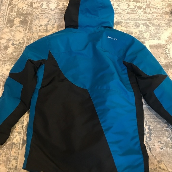 Spyder Blue and Black Puffer Jacket with Insulated Design - Picture 3 of 7